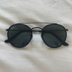 Ray Ban Black Polarized Circular Sunglasses